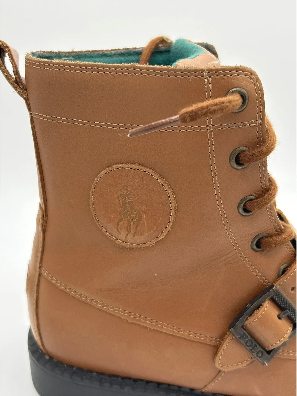 Polo Ralph Lauren Boys' Ranger Hi II Brown Leather Boots Size 6
